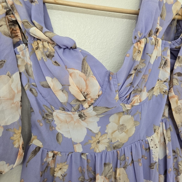 Privy Lavender and Cream Mini  Dress Size M NWT - Picture 3 of 16